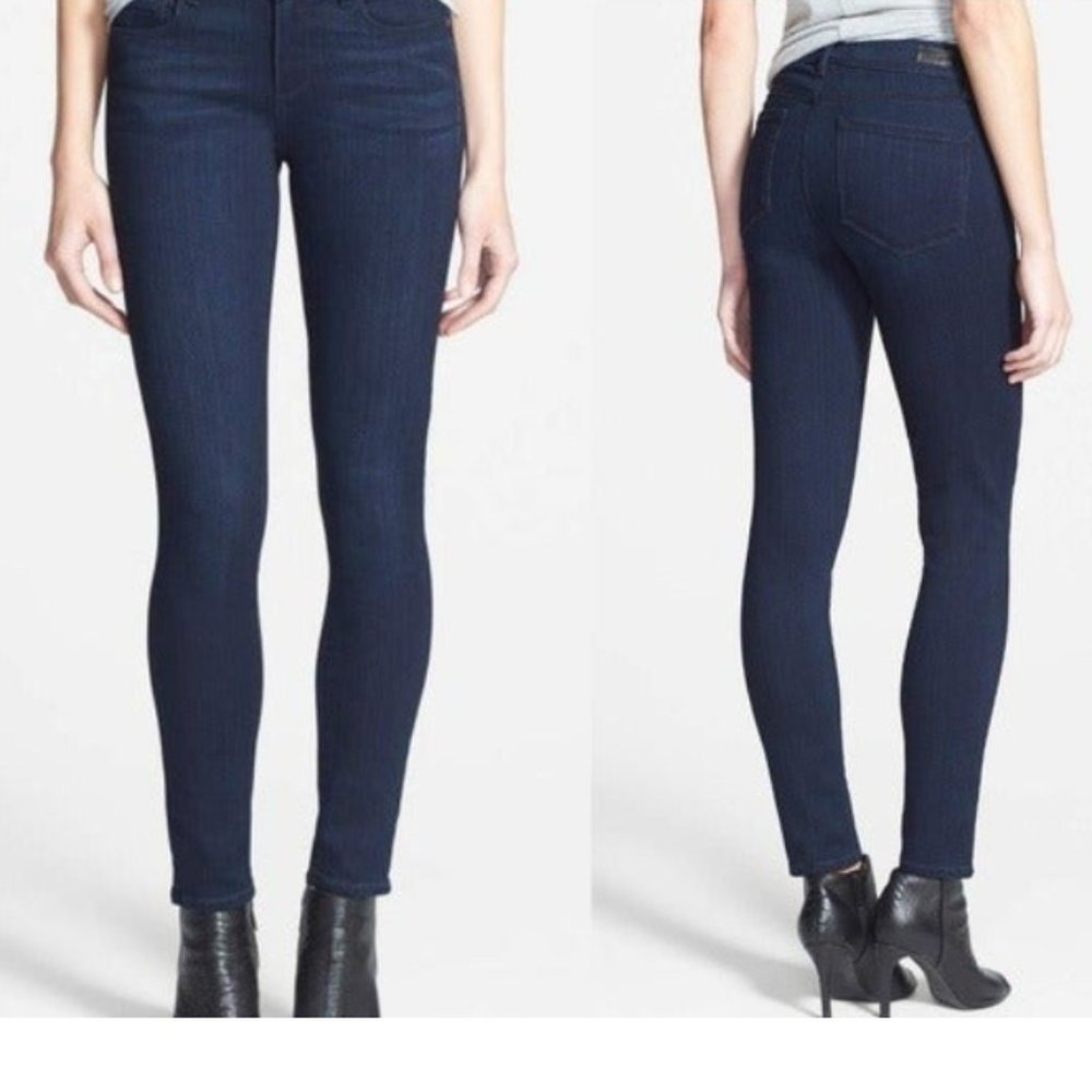 PAIGE Women's Size 28 Dark Wash Verdugo Ankle Crop Skinny Jeans Mae Transcend